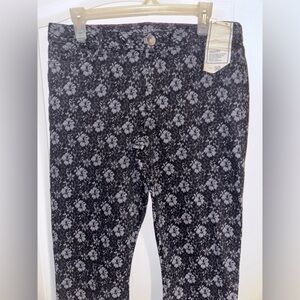 Banana republic Black and silver floral pants jeans